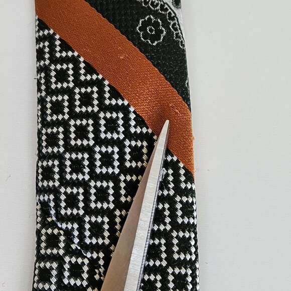 Pierre Cardin Creation Paris Tie Silk Multicolor W4.5 L55" Boho Geo Floral Vtg - Picture 11 of 13